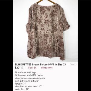 Silhouette 3X babydoll blouse